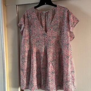 Carolina Belle Pink and Black Speckled Blouse